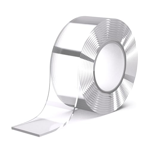 GTKWEX Doppelseitiges Klebeband, extra stark, transparent, doppelseitiges Klebeband für Innen- und Außenmontage, wasserdicht, hinterlässt keine Spuren, ideal für Wände und Fliesen, 0,8 mm, 1 cm GTKWEX Doppelseitiges Klebeband, extra stark, transparent, doppelseitiges Klebeband für Innen- und Außenmontage, wasserdicht, hinterlässt keine Spuren, ideal für Wände und Fliesen, 0,8 mm, 1 cm von GTKWEX