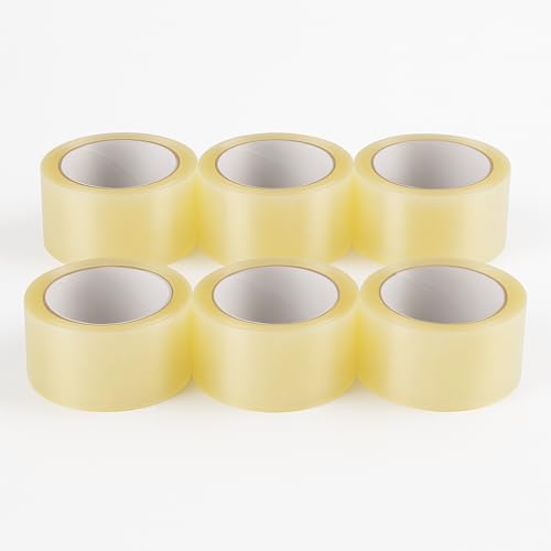 GTKWEX Professionelles Klebeband, 6 Stück, 48 mm – Klebeband in Verpackung, reißfest, hohe Klebkraft für Umzugskartons, Versand und Verpackungen (6, transparent, 126 m) von GTKWEX