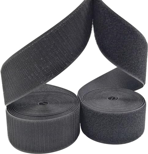 GTLAOGS Klettband zum Nähen Set (Hakenband + Flauschband), klettverschluss zum nähen in Industriequalität aus Nylon-Polyester, 50 mm x 5 m für Kleidung & Heimtextilien, Handwerk DIY und Nähen Projekte von GTLAOGS
