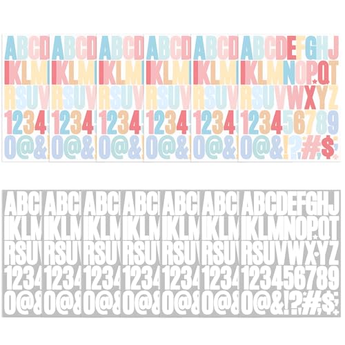 GTNCE 12 Blatt Buchstaben Zahlen Aufkleber 5cm, Selbstklebende Buchstaben, Selbstklebend & Wasserfest, Vinyl Klebebuchstaben Groß für Briefkasten, DIY, Scrapbooking, Grußkarten, Fenster, Tür von GTNCE