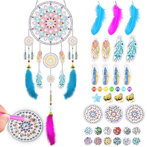 GTNCE Diamond Painting Kinder Traumfänger Bastelset, 5D Diamond Painting Traumfänger Hängender Ornament, DIY Basteln Mädchen 6-12 Jahre, Spielzeug Geschenke für Mädchen, für Fenster Wanddekoration GTNCE Diamond Painting Kinder Traumfänger Bastelset, 5D Diamond Painting Traumfänger Hängender Ornament, DIY Basteln Mädchen 6-12 Jahre, Spielzeug Geschenke für Mädchen, für Fenster Wanddekoration von GTNCE