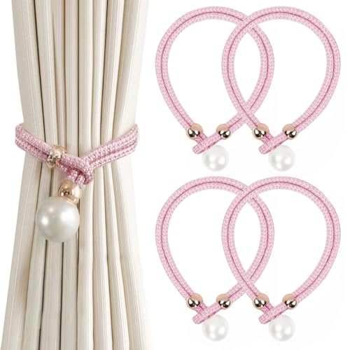 GTOBES 4 Stück Vorhang Raffhalter Vorhang Clip Gardinenhalter Legierung Vorhanghalter für Gardinen(Rosa) von GTOBES