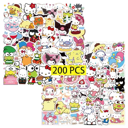 GTOTd Cute Cartoon Sticker Aufkleber (200 Stück) Kawaii Katzen Geschenke Merch für Laptop Wasserflasche Telefon Zubehör Auto Stoßstange Fenster Helm Dekor Teens von GTOTd