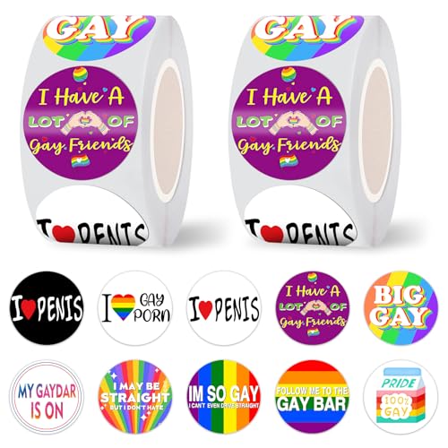 GTOTd Funny LGBTQ Pride Sticker Aufkleber (1000 Stück) Rainbow Regenbogen Gifts Merch für LGBTQ,Labels Gift Pack Wrap, Geschenke Deko für Laptop Wasserflasche von GTOTd