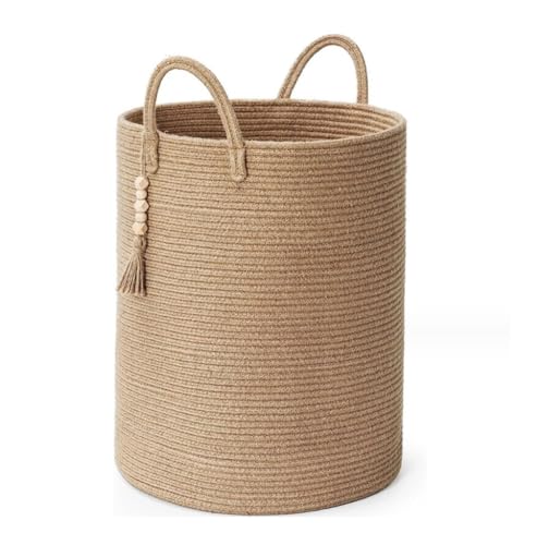 Wäschesammler Wäschetonne Wäschekorb Aus Juteseil, Gewebter, Kleideraufbewahrungskorb Für Decken, Waschküche, Organisation Im Schlafzimmer Laundry Basket(A) von GTOULHH