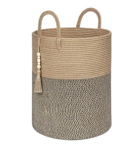 Wäschesammler Wäschetonne Wäschekorb Aus Juteseil, Gewebter, Kleideraufbewahrungskorb Für Decken, Waschküche, Organisation Im Schlafzimmer Laundry Basket(B) von GTOULHH