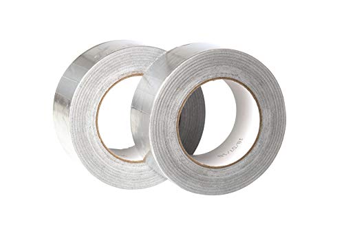 GOCABLETIES Doppelpack Aluminiumfolien-Klebeband, 50 m x 48 mm, robustes Premium-Metallband, 2 Rollen von GTSE