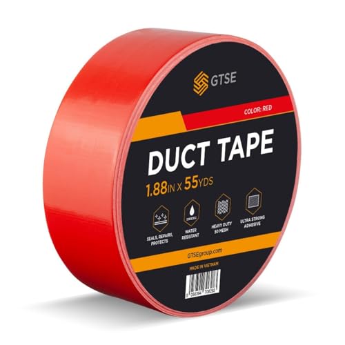 GTSE - Gewebeband Rot - 48 mm x 50 m - 1 Rolle - strapazierfähiges Panzerband - wasserdichtes Klebeband zum Reparieren, Befestigen, Bündeln, Verstärken und Abdichten GTSE - Gewebeband Rot - 48 mm x 50 m - 1 Rolle - strapazierfähiges Panzerband - wasserdichtes Klebeband zum Reparieren, Befestigen, Bündeln, Verstärken und Abdichten von GTSE
