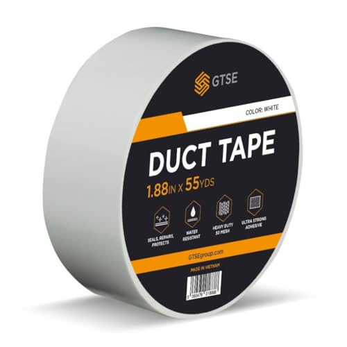 GTSE - Gewebeband Weiß - 48 mm x 50 m - strapazierfähiges Panzerband - wasserdichtes Klebeband zum Reparieren, Befestigen, Bündeln, Verstärken und Abdichten, 1 Rolle GTSE - Gewebeband Weiß - 48 mm x 50 m - strapazierfähiges Panzerband - wasserdichtes Klebeband zum Reparieren, Befestigen, Bündeln, Verstärken und Abdichten, 1 Rolle von GTSE