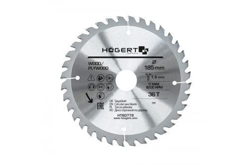 Högert Technik - Hartmetall-Schneide-Scheibe 165x18Tx30 - Geeignet für das Schneiden von verschiedenen Werkstoffen aus massivem Holz und Holzwerkstoff von GTV