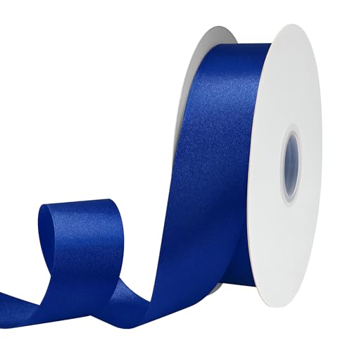 GTYBOVA Satinband 40mm X 45m Dunkelblau Schleifenband Dekoband Bänder zum Basteln Stoffbänder für Hochzeit Taufe Und Geburtstagsgeschenk von GTYBOVA