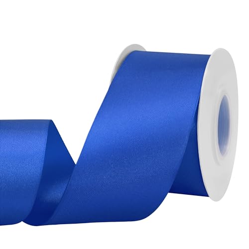 GTYBOVA Satinband 50mm X 23m Saphirblau Schleifenband Dekoband Bänder zum Basteln Stoffbänder für Hochzeit Taufe Und Geburtstagsgeschenk von GTYBOVA