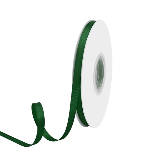 GTYBOVA Satinband 6mm X 91m Waldgrün Schleifenband Dekoband Bänder zum Basteln Stoffbänder für Hochzeit Taufe Und Geburtstagsgeschenk von GTYBOVA