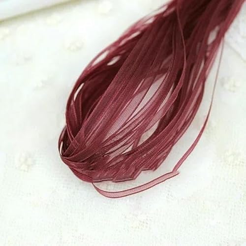 (40 Meter/Los) 1/8 '' (3,0 mm) Organzabänder Hochzeit Weihnachtsdekoration Geschenkbänder Handarbeit DIY-Burgund von GTYFRD