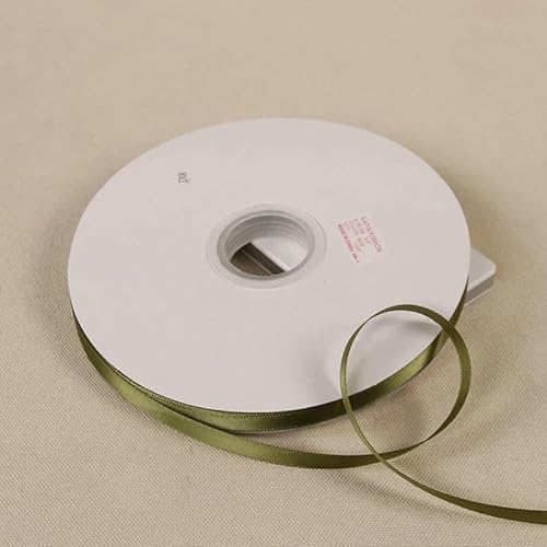 (91 Meter) 6 mm – 50 mm olivgrünes Satinband, DIY-Schleife, Basteldekor, Hochzeitsfeier-Dekoration, Verpackung, Scrapbooking-Zubehör, 10 mm olivgrün von GTYFRD