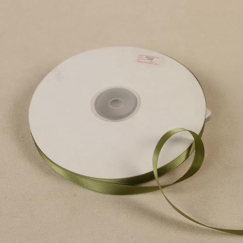 (91 Meter) 6 mm – 50 mm olivgrünes Satinband, DIY-Schleife, Basteldekor, Hochzeitsfeier-Dekoration, Verpackung, Scrapbooking-Zubehör, 12 mm olivgrün von GTYFRD