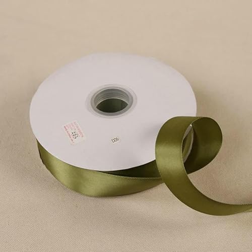 (91 Meter) 6 mm – 50 mm olivgrünes Satinband, DIY-Schleife, Basteldekor, Hochzeitsfeier-Dekoration, Verpackung, Scrapbooking-Zubehör, 38 mm olivgrün von GTYFRD