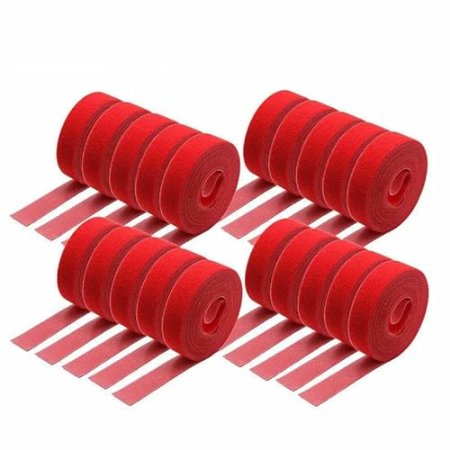 1~30R 5 m/Rolle Wiederverwendbarer Kabelbinder Hakenschlaufe Draht-Organizer-Management Breite 10~25 mm DIY Selbstklebender Befestigungsstreifen Nylonband-Rot x 20 Rollen-Breite 15 m von GTYFRD