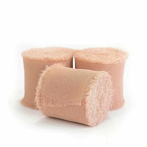 1 Stück Altrosa-Bandrollen mit ausgefransten Kanten, vielseitiges Stoffband-Accessoire für Blumensträuße, Hochzeitsdekoration, Verpackung, Hautfarbe, M 1 Stück Altrosa-Bandrollen mit ausgefransten Kanten, vielseitiges Stoffband-Accessoire für Blumensträuße, Hochzeitsdekoration, Verpackung, Hautfarbe, M von GTYFRD