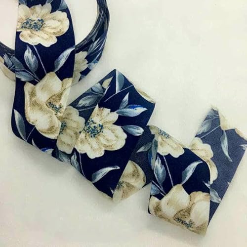 10 Jahre schöne Blumen, Baumwoll-Polyester-Stoffband für handgefertigte Bastelarbeiten, Nähen, Schrägband, Scrapbook, Blumenverpackung, CD2001 (4 cm), Chiffon, 9 m von GTYFRD