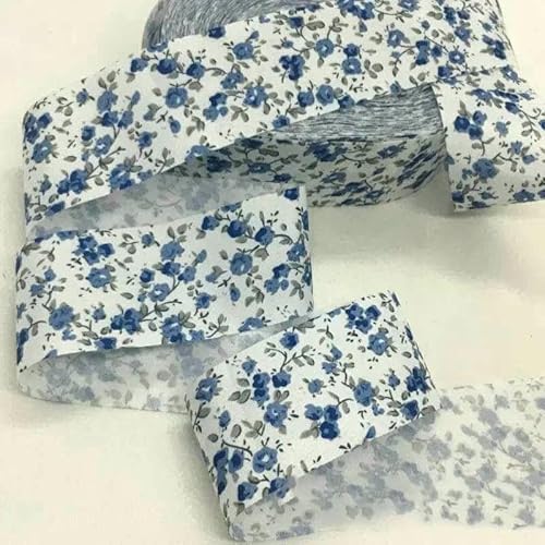 10 Jahre schöne Blumen, Baumwoll-Polyester-Stoffband für handgefertigte Bastelarbeiten, Nähen, Schrägband, Scrapbook, Blumenverpackung, HY1002 (4 cm), Polyester, 9 m von GTYFRD