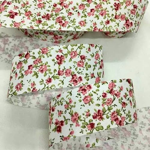 10 Jahre schöne Blumen, Baumwoll-Polyester-Stoffband für handgefertigte Bastelarbeiten, Nähen, Schrägband, Scrapbook, Blumenverpackung, HY1006 (4 cm), Polyester, 9 m von GTYFRD
