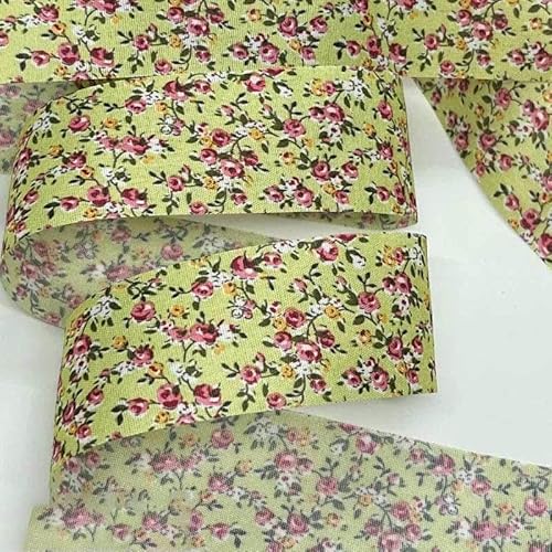 10 Jahre schöne Blumen, Baumwoll-Polyester-Stoffband für handgefertigte Bastelarbeiten, Nähen, Schrägband, Scrapbook, Blumenverpackung, JX2008 (4 cm), Polyester, 9 m von GTYFRD