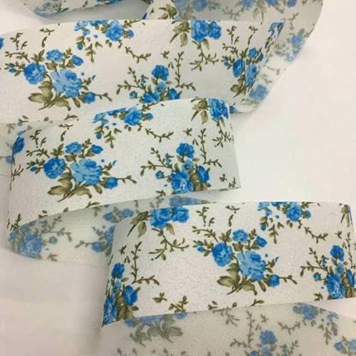 10 Jahre schöne Blumen, Baumwoll-Polyester-Stoffband für handgefertigte Bastelarbeiten, Nähen, Schrägband, Scrapbook, Blumenverpackung, JX9004 (4 cm), Polyester, 9 m von GTYFRD