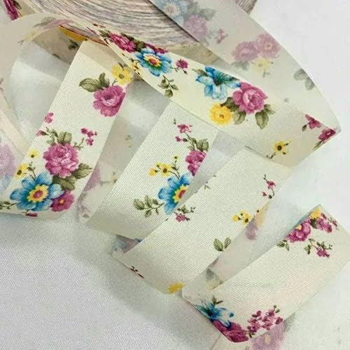 10 Jahre schönes Blumenband aus Baumwolle und Polyester für handgefertigte Bastelarbeiten, Nähen, Schrägband, Scrapbook, Blumenverpackung, TB1001 (1,5 cm), 9 m von GTYFRD