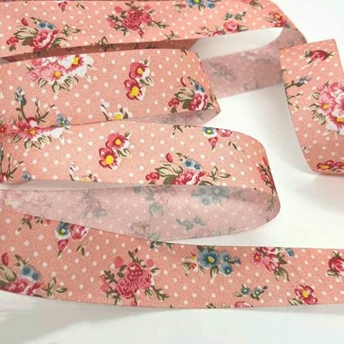 10 Jahre schönes Blumenband aus Baumwolle und Polyester für handgefertigte Bastelarbeiten, Nähen, Schrägband, Scrapbook, Blumenverpackung, TB2003 (2,5 cm), Poly, 9 m von GTYFRD