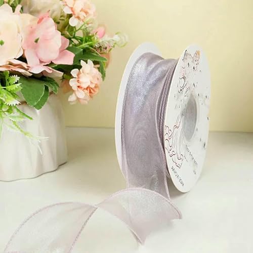 10 Meter/Rolle, 40 mm breites, gewelltes Organzaband aus Seide, Schleifenmaterial für Haarschmuck, Wickeldekoration, Spitzenbänder – Hellviolett – 9,1 m von GTYFRD