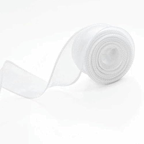 10 Yards/Rolle Chiffon-Seidenband Organza-Satin für Heimwerker, Bastelarbeiten, Verpackungen, Dekoration, Hochzeitssträuße, Kränze, Nähzubehör, Weiß, Einheitsgröße 10 Yards/Rolle Chiffon-Seidenband Organza-Satin für Heimwerker, Bastelarbeiten, Verpackungen, Dekoration, Hochzeitssträuße, Kränze, Nähzubehör, Weiß, Einheitsgröße von GTYFRD