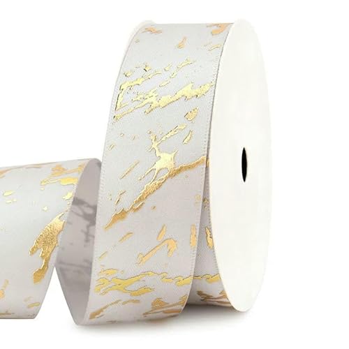 10 Yards Marmormuster-Serienband für DIY-Valentinstag, Hochzeit, Event, Party, Weihnachtsdekoration, Backen, Blumenstrauß-Dekoration, Grau (25 mm), 10 Yards (9,1 Meter) von GTYFRD