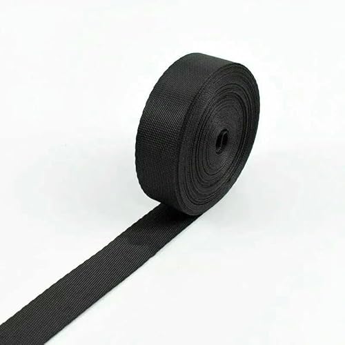 10 m schwarze Nylon-Gurtbänder, 10–100 mm, Band, Schultertaschengurt, Hundehalsband, Gürtel, Schrägband, DIY-Nähzubehör, Schwarz, 20 mm von GTYFRD