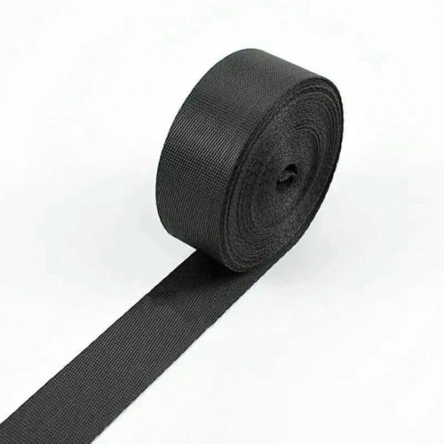 10 m schwarze Nylon-Gurtbänder, 10–100 mm, Band, Schultertaschengurt, Hundehalsband, Gürtel, Schrägband, DIY-Nähzubehör, Schwarz, 25 mm von GTYFRD