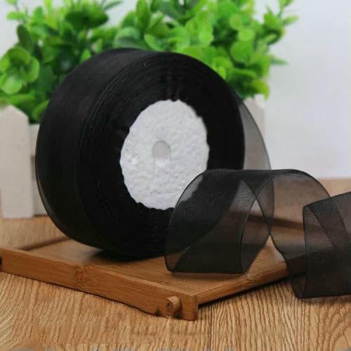 12/15/20/25/40 mm weiße transparente Organzabänder, Geschenkbänder, Weihnachtsbänder, Hochzeits- und Partydekoration, 45,7 m, Schwarz, Organza 15 mm 12/15/20/25/40 mm weiße transparente Organzabänder, Geschenkbänder, Weihnachtsbänder, Hochzeits- und Partydekoration, 45,7 m, Schwarz, Organza 15 mm von GTYFRD