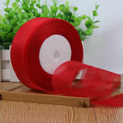 12/15/20/25/40 mm weiße transparente Organzabänder, Geschenkdekoration, Weihnachtsbänder, Hochzeitsfeier-Dekoration, 45,7 m, Rot, Organza 12 mm 12/15/20/25/40 mm weiße transparente Organzabänder, Geschenkdekoration, Weihnachtsbänder, Hochzeitsfeier-Dekoration, 45,7 m, Rot, Organza 12 mm von GTYFRD