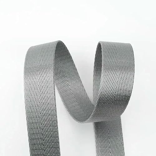 2/5/10 m, 25 mm, Nylon-Gurtband, Taschengurt, gewebtes Band, 1 mm dickes Band, Kleidung, Schrägband, Nähbesatz-Set, Grau, 25 mm, 10 Meter 2/5/10 m, 25 mm, Nylon-Gurtband, Taschengurt, gewebtes Band, 1 mm dickes Band, Kleidung, Schrägband, Nähbesatz-Set, Grau, 25 mm, 10 Meter von GTYFRD