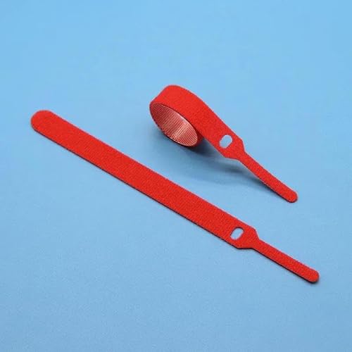 20~200 Stück lösbare Kabelbinder 150 200 300 mm Kunststoffbefestigung Wiederverwendbare Kabelbinderbänder Nylonwickel Reißverschlussbündel Verbandbinder-Rot-200 mm x 80 Stück von GTYFRD