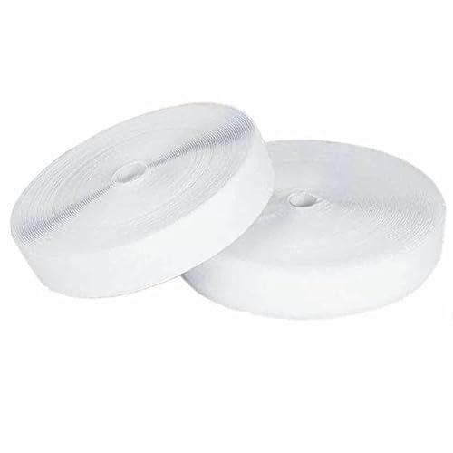 25 Meter/Los 16/20/25/30/38 mm Schwarz-Weiß-Nichtklebendes Verschlussband Klettband Ohne Kleber DIY-Nähzubehör-Weiß-20 mm von GTYFRD