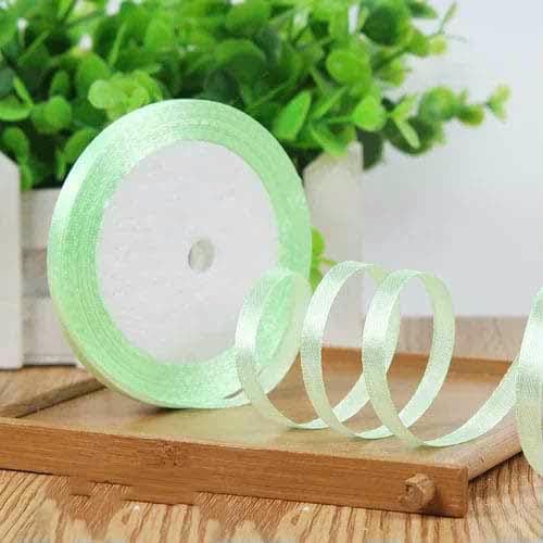 25 Yards 6 mm Seidensatinbänder zum Basteln, Schleifen, Handarbeiten, Verpacken, Partys, Weihnachten, Hochzeiten, dekorative künstliche Accessoires - hellgrün - 6 mm Satinband 25 Yards 6 mm Seidensatinbänder zum Basteln, Schleifen, Handarbeiten, Verpacken, Partys, Weihnachten, Hochzeiten, dekorative künstliche Accessoires - hellgrün - 6 mm Satinband von GTYFRD