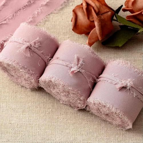 3 Rollen/Set, 5 m, ausgefranste Kanten, Satin, handgefertigt, Chiffon-Seidenband für Hochzeitseinladungen, Blumensträuße, Geburtstagsfeier, DIY-Dekoration – 11–3 Stück 3 Rollen/Set, 5 m, ausgefranste Kanten, Satin, handgefertigt, Chiffon-Seidenband für Hochzeitseinladungen, Blumensträuße, Geburtstagsfeier, DIY-Dekoration – 11–3 Stück von GTYFRD