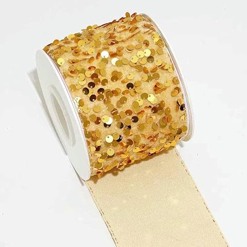 3 Zoll 75 mm DIY Doppelfarbiger, geschälter, unordentlicher Paillettenstoff, wendbares Paillettenband für Bastelbedarf, Nähzubehör, 5 Yard-05104936-25 Yard von GTYFRD