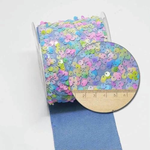 3 Zoll 75 mm DIY zweifarbig geschälter, unordentlicher Paillettenstoff, wendbares Paillettenband für Bastelbedarf, Nähzubehör, 5 Yard-O4302749-25 Yard 3 Zoll 75 mm DIY zweifarbig geschälter, unordentlicher Paillettenstoff, wendbares Paillettenband für Bastelbedarf, Nähzubehör, 5 Yard-O4302749-25 Yard von GTYFRD