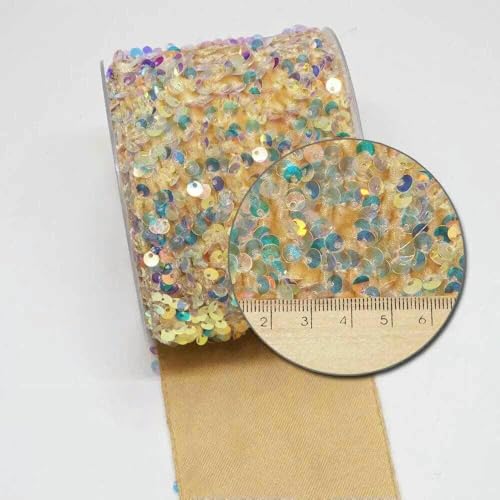 3 Zoll 75 mm DIY zweifarbig geschälter, unordentlicher Paillettenstoff, wendbares Paillettenband für Bastelbedarf, Nähzubehör, 5 Yard-O5102738-25 Yard 3 Zoll 75 mm DIY zweifarbig geschälter, unordentlicher Paillettenstoff, wendbares Paillettenband für Bastelbedarf, Nähzubehör, 5 Yard-O5102738-25 Yard von GTYFRD