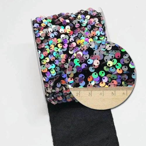 3 Zoll 75 mm DIY zweifarbig geschälter, unordentlicher Paillettenstoff, wendbares Paillettenband für Bastelbedarf, Nähzubehör, 5 Yard-O5102739-5 Yard 3 Zoll 75 mm DIY zweifarbig geschälter, unordentlicher Paillettenstoff, wendbares Paillettenband für Bastelbedarf, Nähzubehör, 5 Yard-O5102739-5 Yard von GTYFRD