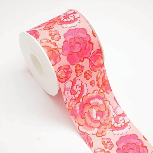 4,5 m Ripsband aus Satin mit Blumendruck für Schleifen, Bastelarbeiten, Dekoration, Verpackungsmaterial. 77837–77950 – 38 mm Ripsband 4,5 m Ripsband aus Satin mit Blumendruck für Schleifen, Bastelarbeiten, Dekoration, Verpackungsmaterial. 77837–77950 – 38 mm Ripsband von GTYFRD