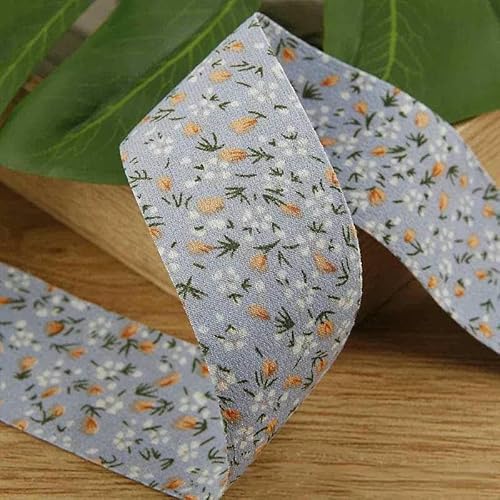 4,5 m doppelseitiges Chiffonband mit Blumenmuster, DIY-Schleife, Haarschmuck, Material für Kleidung, Hutschachtel, Kuchen, Blumenstrauß, Verpackung, hellblau, 10 mm von GTYFRD