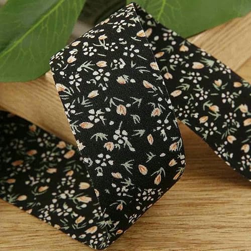 4,5 m doppelseitiges Chiffonband mit Blumenmuster, DIY-Schleife, Haarschmuck, Material für Kleidung, Hutschachtel, Kuchen, Blumenstrauß, Verpackung, schwarz, 16 mm 4,5 m doppelseitiges Chiffonband mit Blumenmuster, DIY-Schleife, Haarschmuck, Material für Kleidung, Hutschachtel, Kuchen, Blumenstrauß, Verpackung, schwarz, 16 mm von GTYFRD