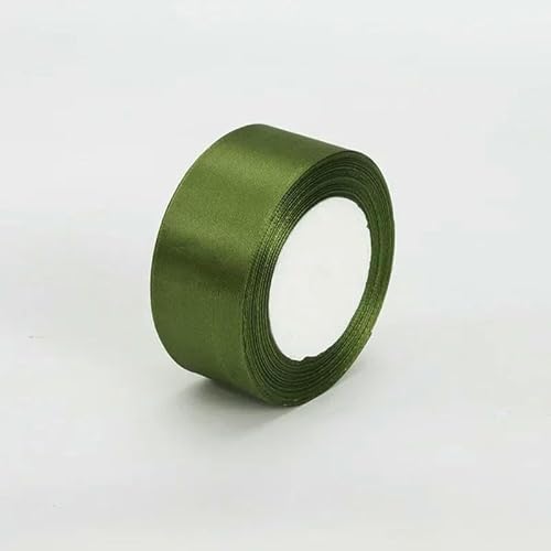 4 cm Bandrolle, Satinband, Stoffband zum Basteln, Satinband für Schleifen, künstliche DIY-Bekleidung zum Nähen, DD002-ARM GRÜN-22M(L)-4cm-22M von GTYFRD